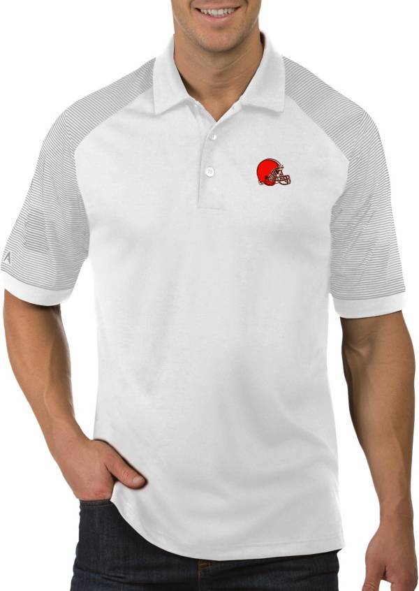 Antigua Men's Cleveland Browns Engage White Performance Polo