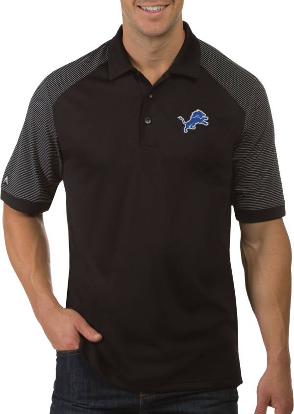 Antigua Men's Detroit Lions Engage Black Performance Polo