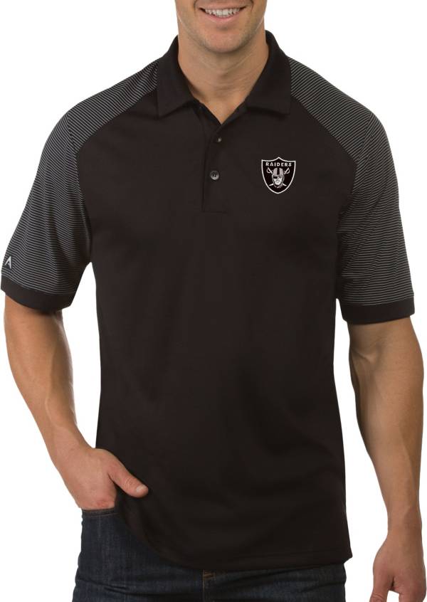 Antigua Men's Las Vegas Raiders Engage Black Performance Polo