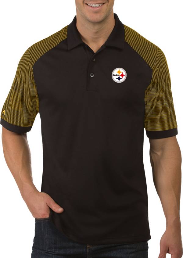 Antigua Men's Pittsburgh Steelers Engage Black Performance Polo