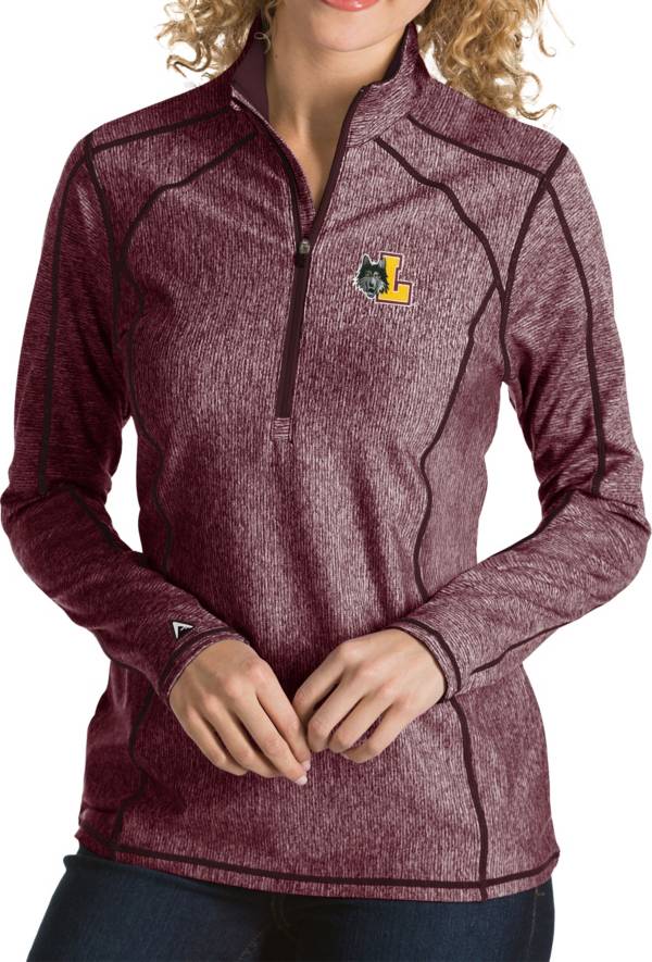 Antigua Women's Loyola Chicago Ramblers Maroon/Gold Tempo Half-Zip Pullover