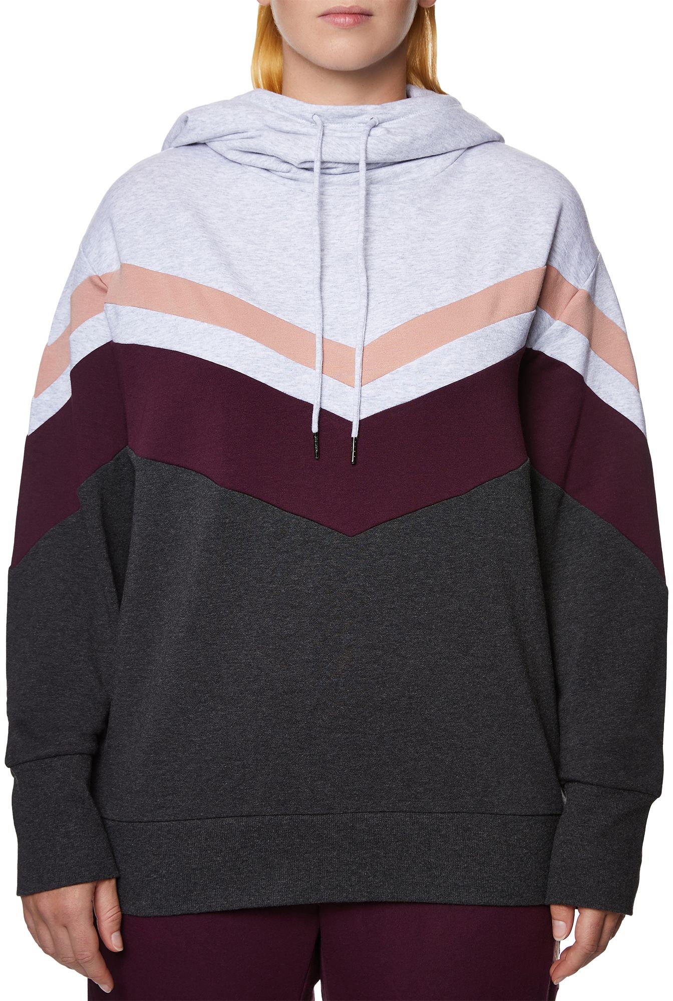 plus size color block hoodie