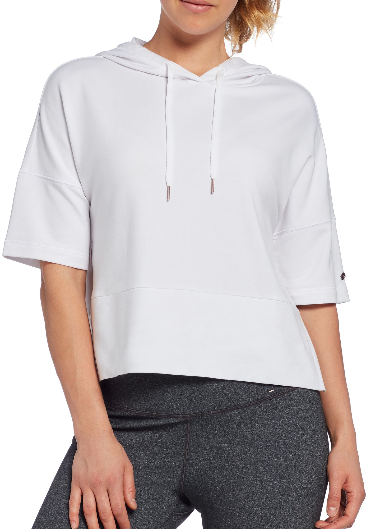 white short sleeve sweatshirt