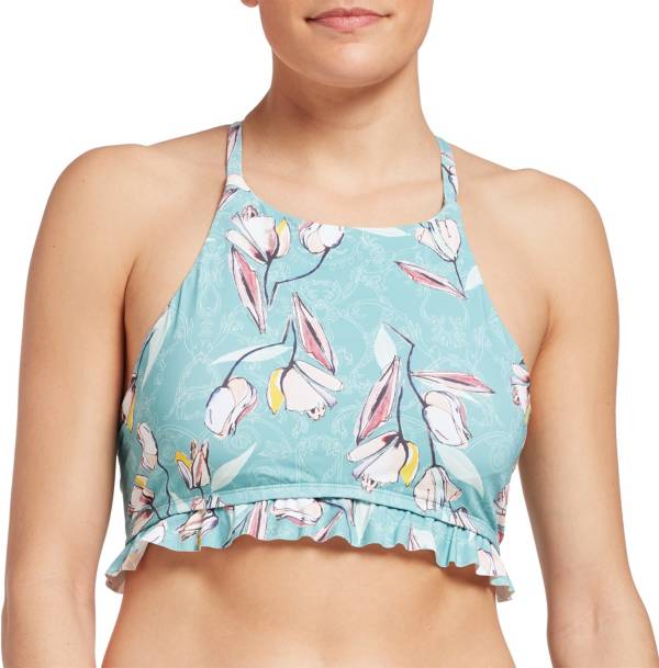 Calia By Carrie Underwood Women S Ruffle High Neck Swim Top