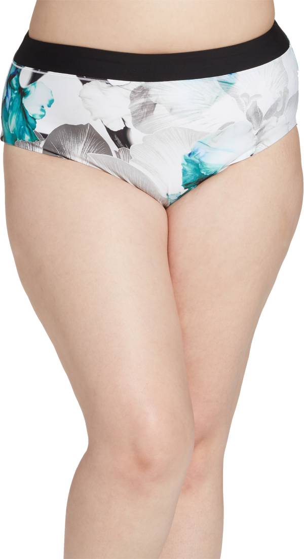 CALIA by Carrie Underwood Women's Plus Size Wide Banded Printed Bikini Bottoms