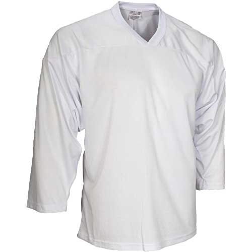 white hockey practice jersey