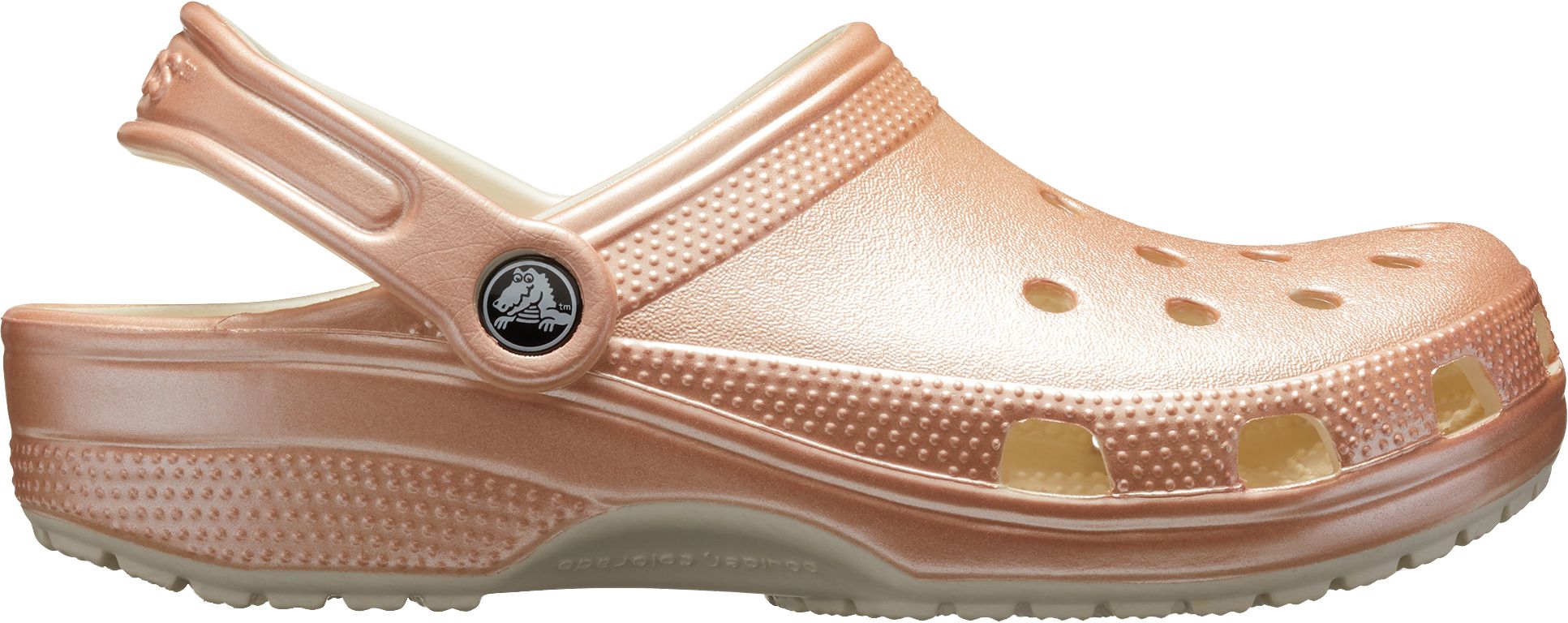 womens rose gold crocs