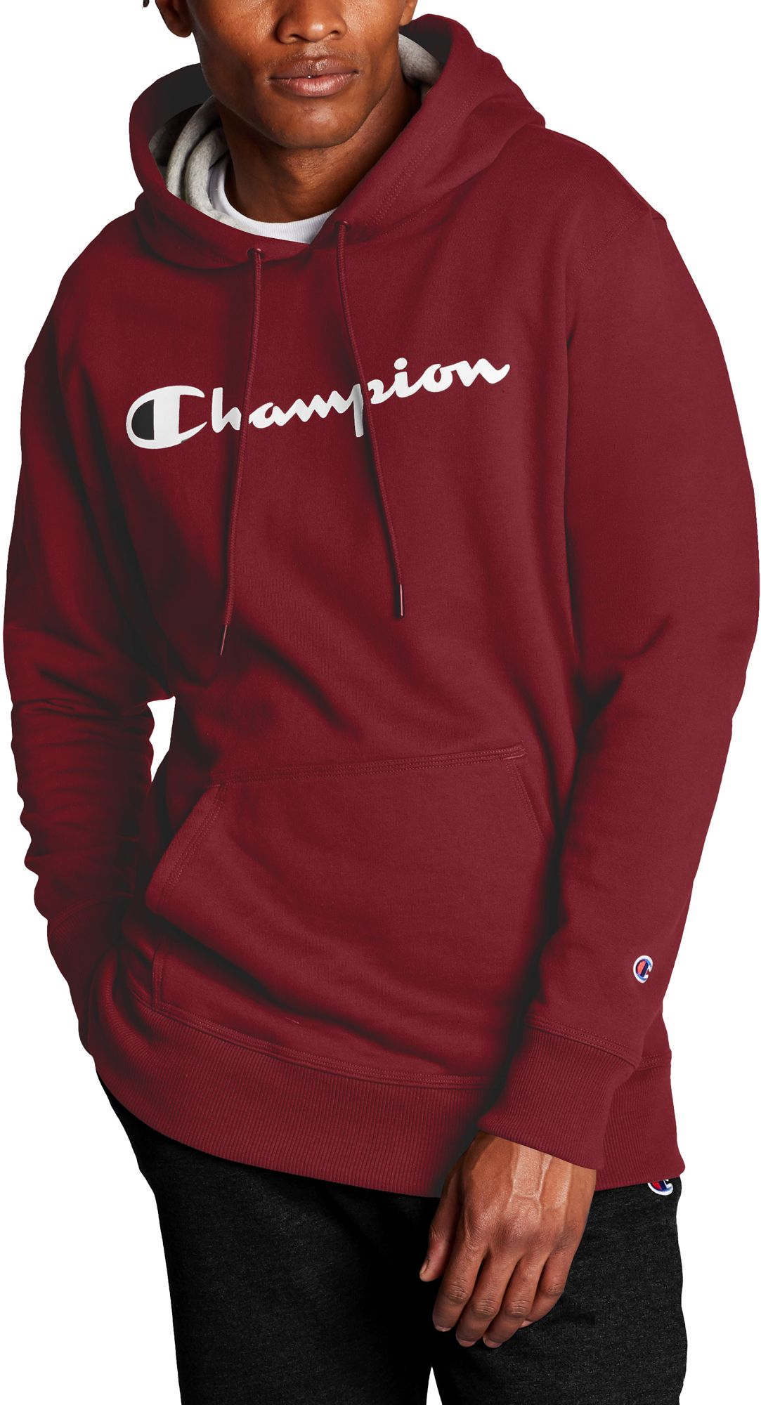 champion men's blend script graphic pullover