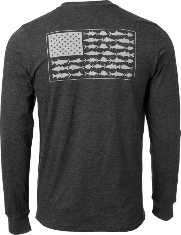 Columbia Men S Pfg Americana Saltwater Fish Flag Long Sleeve Shirt
