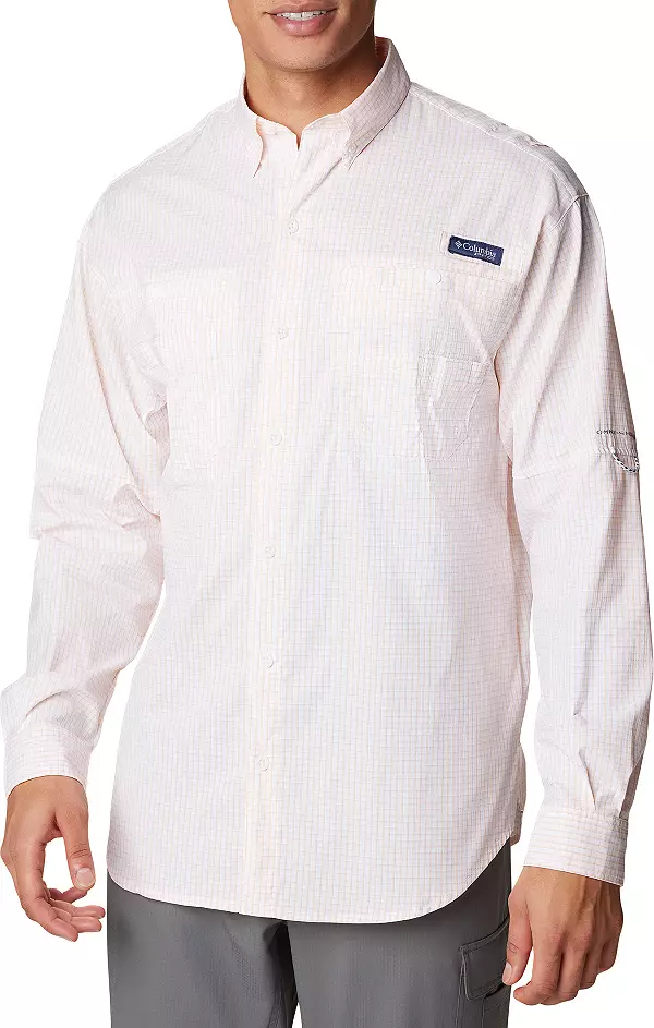 Columbia Men's PFG Super Tamiami Long Sleeve Shirt, Large, Brown