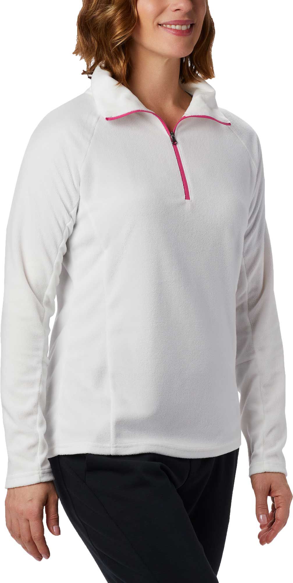 pink half zip pullover