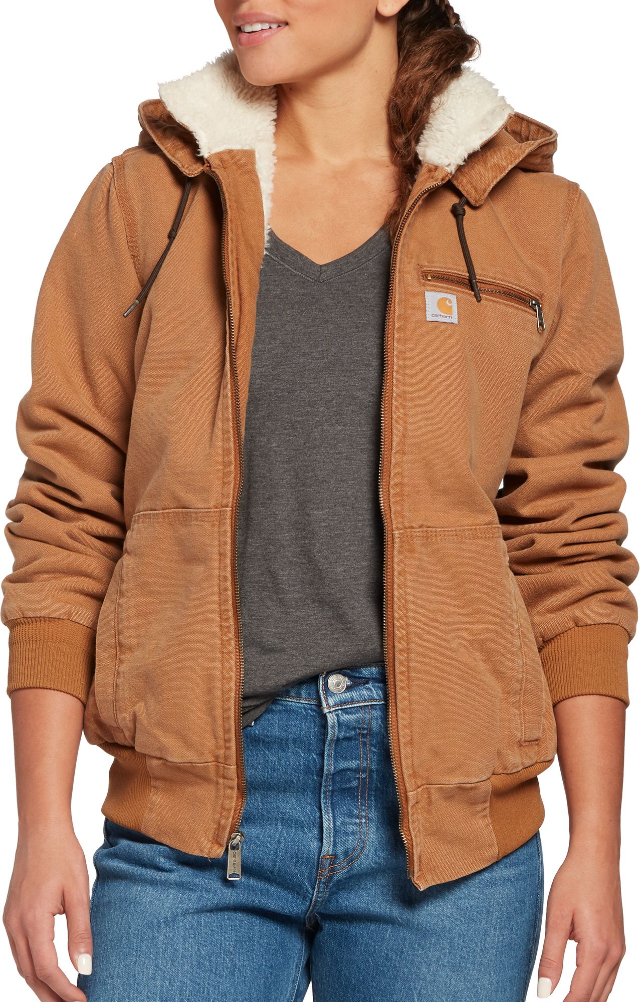 womens carhartt jacket with fur hood