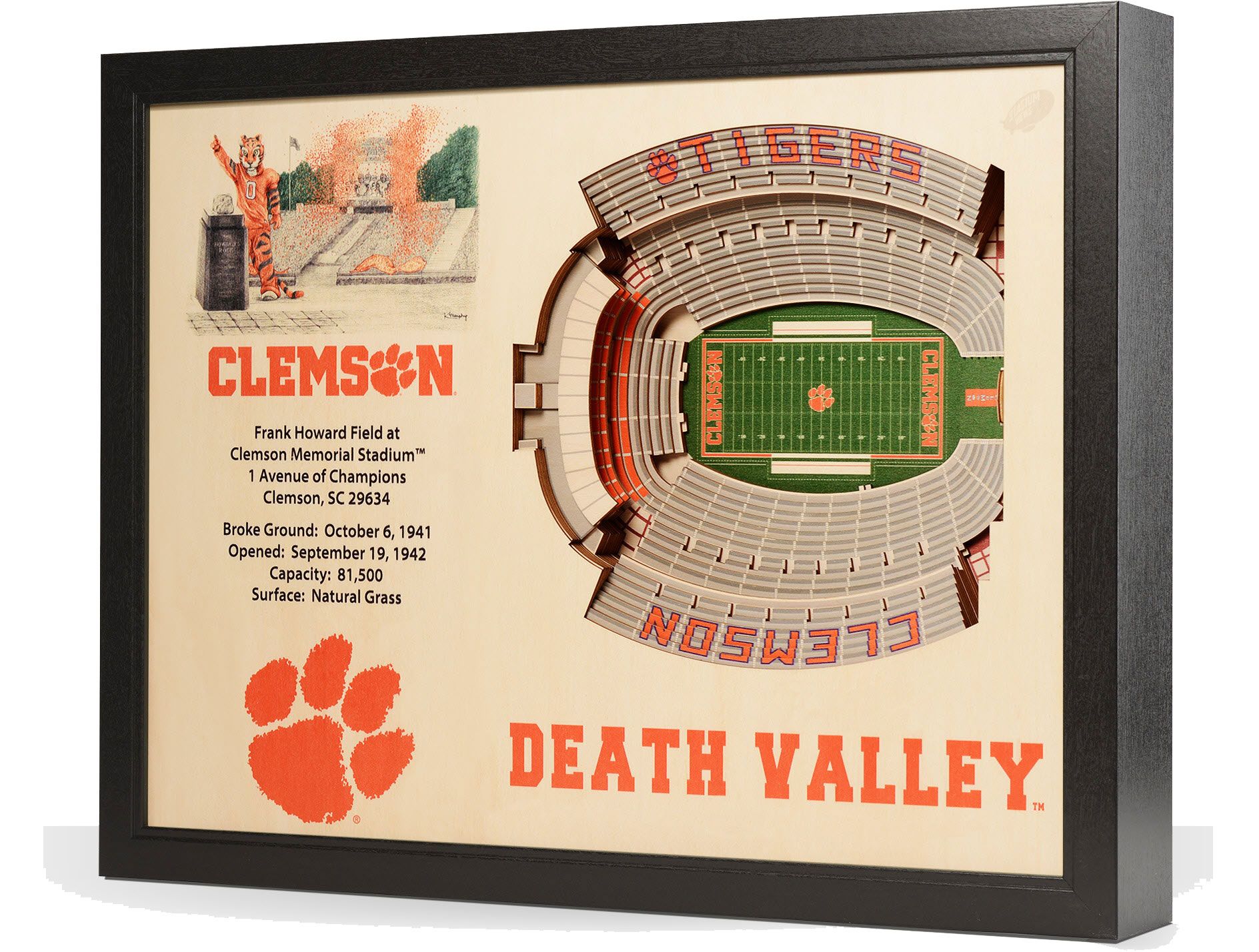 You the Fan Clemson Tigers 25-Layer StadiumViews 3D Wall Art