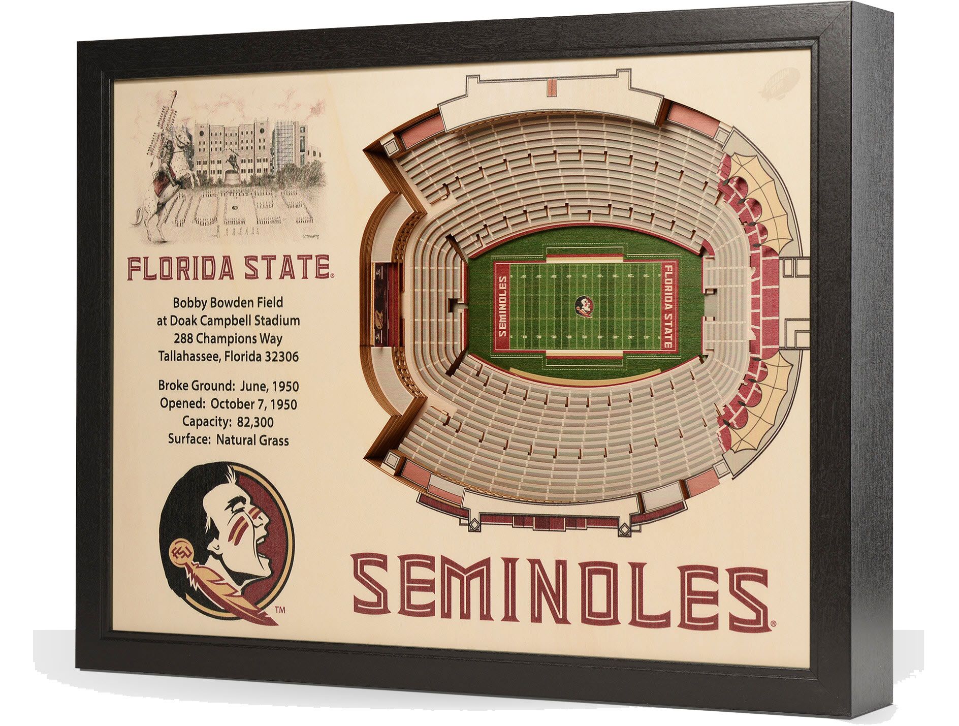 You the Fan Florida State Seminoles 25-Layer StadiumViews 3D Wall Art