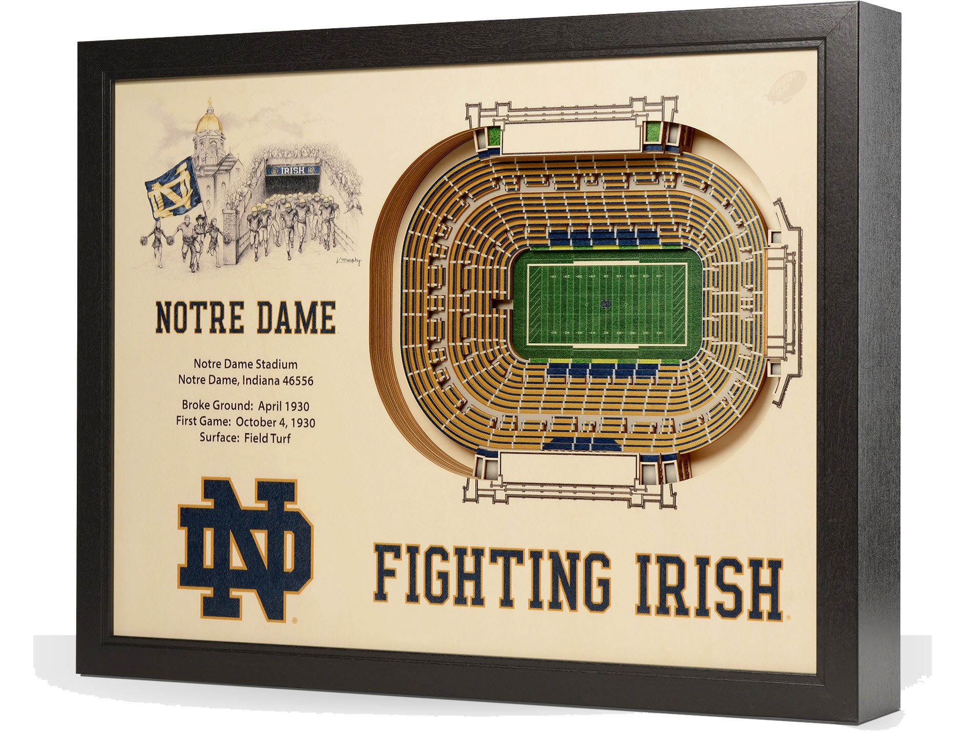 You the Fan Notre Dame Fighting Irish 25-Layer StadiumViews 3D Wall Art