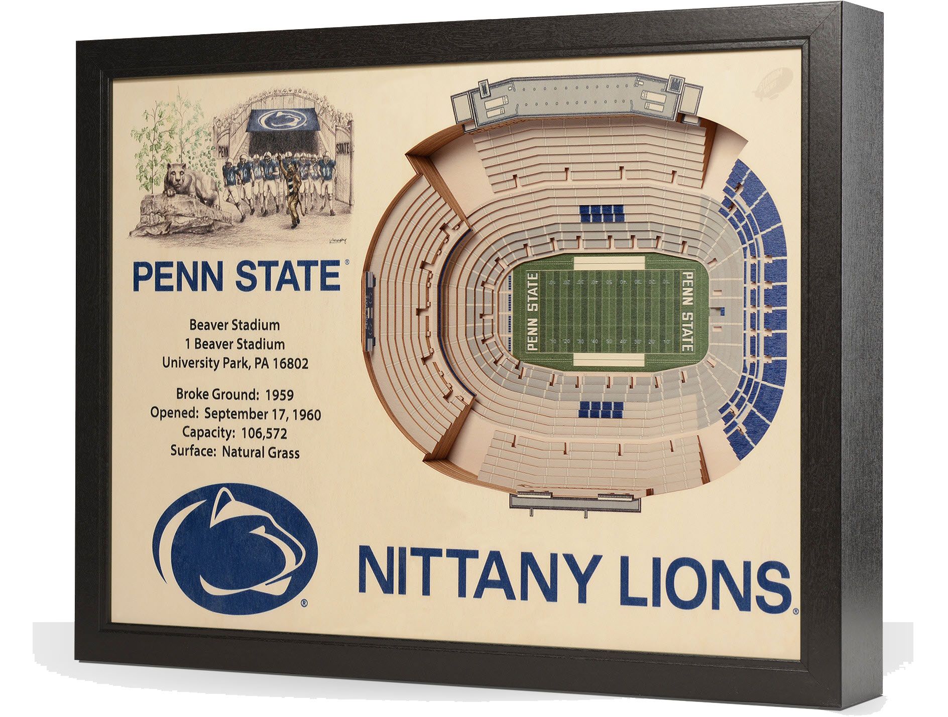 You the Fan Penn State Nittany Lions 25-Layer StadiumViews 3D Wall Art