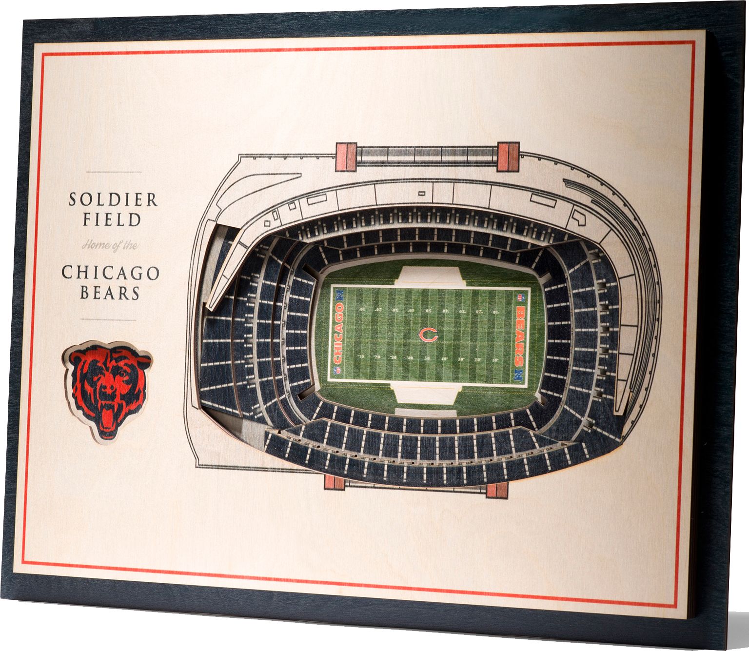 YouTheFan Chicago Bears 5-Layer StadiumViews 3D Wall Art product image