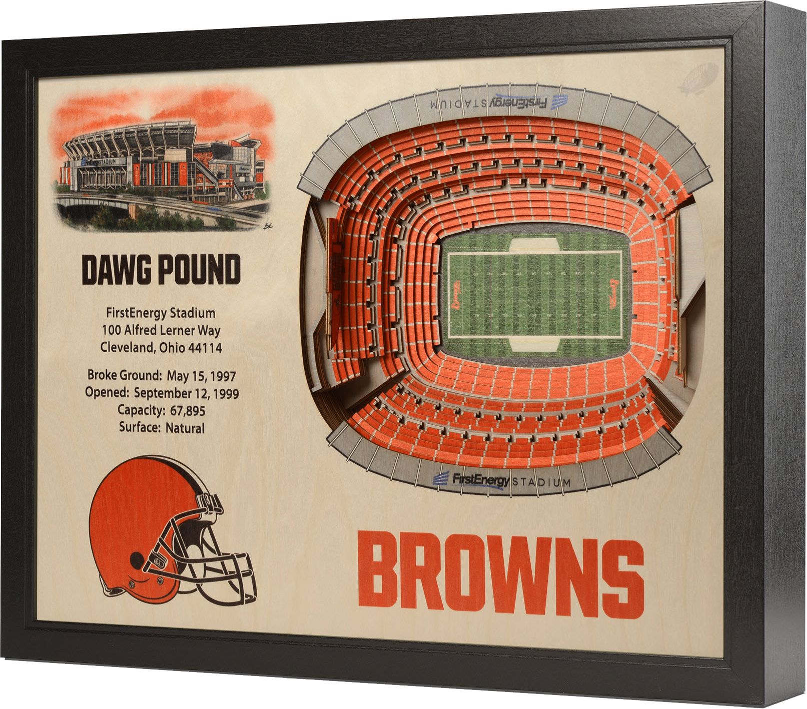 YouTheFan Cleveland Browns 25-Layer StadiumViews 3D Wall Art product image