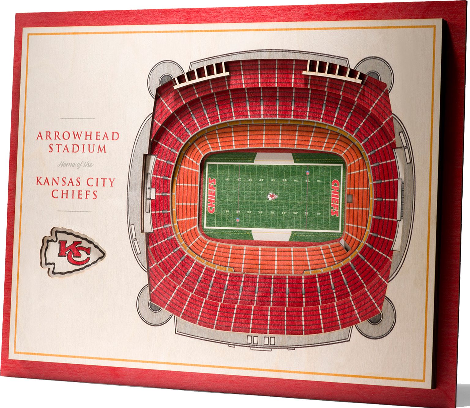 YouTheFan Kansas City Chiefs 5-Layer StadiumViews 3D Wall Art product image