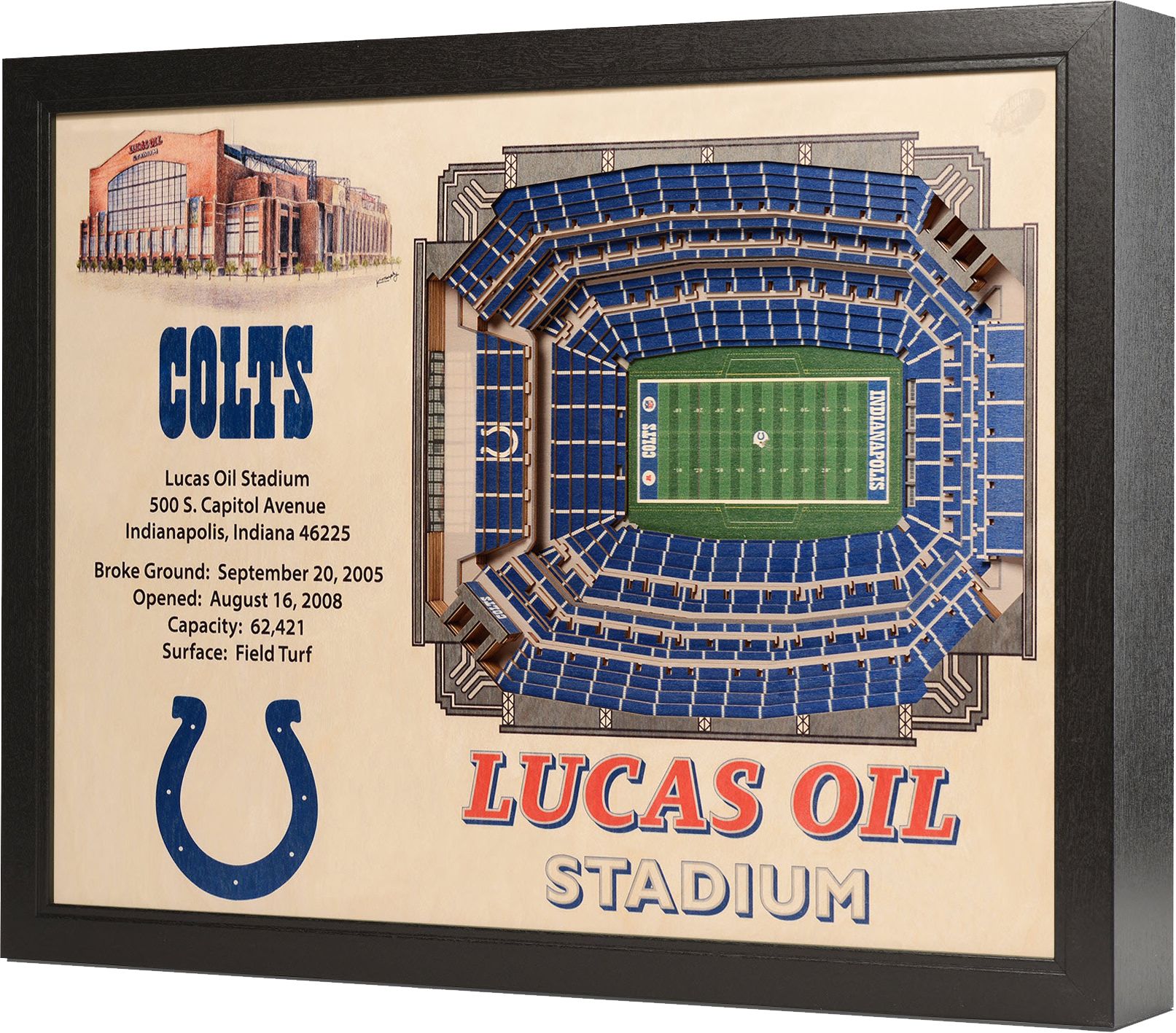 YouTheFan Indianapolis Colts 25-Layer StadiumViews 3D Wall Art product image