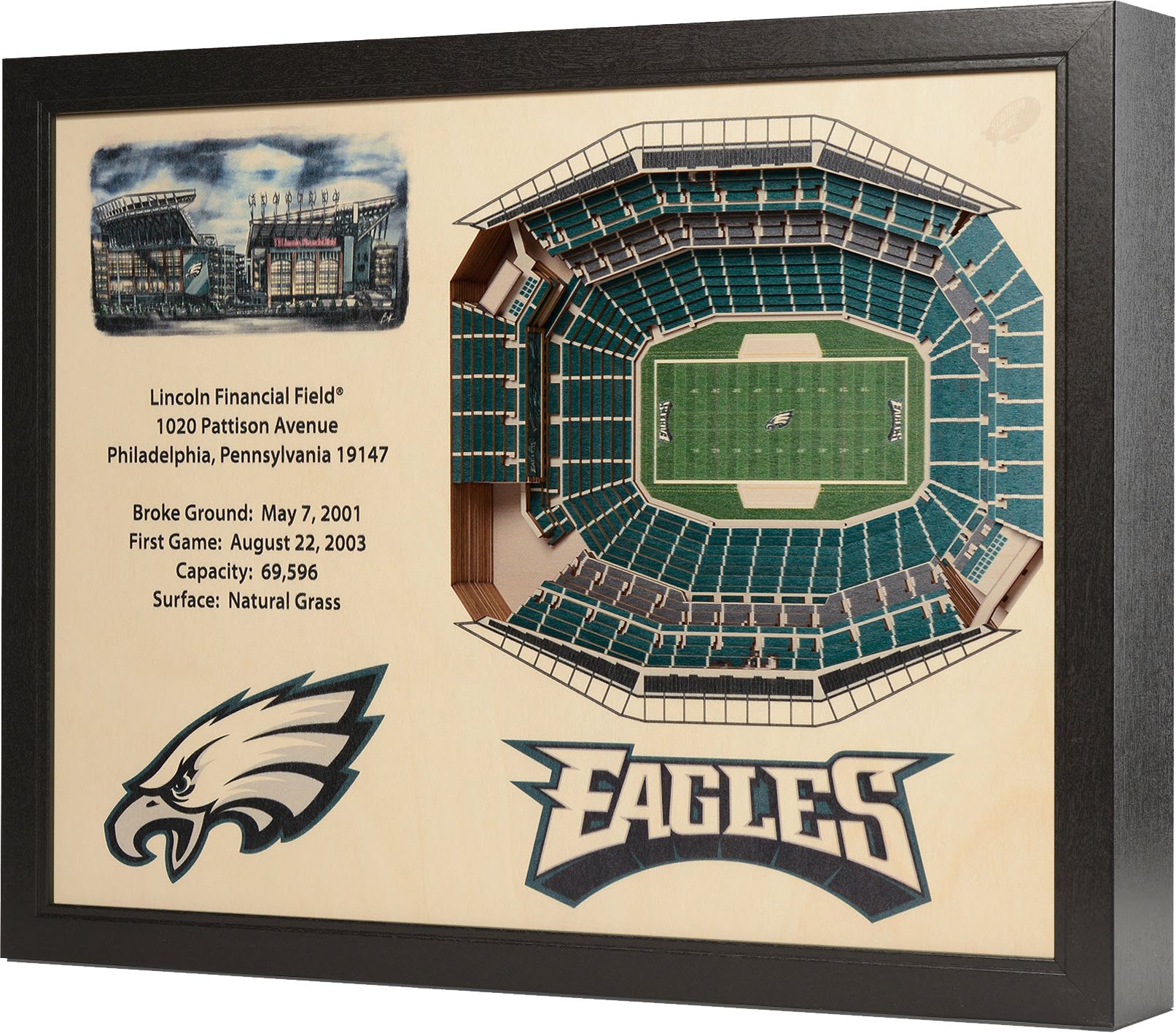 YouTheFan Philadelphia Eagles 25-Layer StadiumViews 3D Wall Art product image