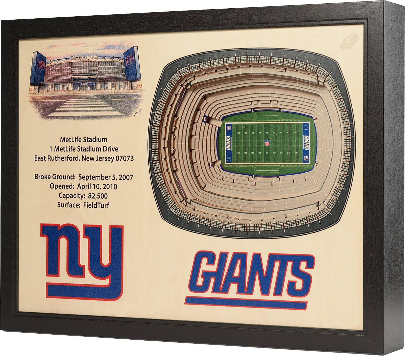 YouTheFan New York Giants 25-Layer StadiumViews 3D Wall Art product image