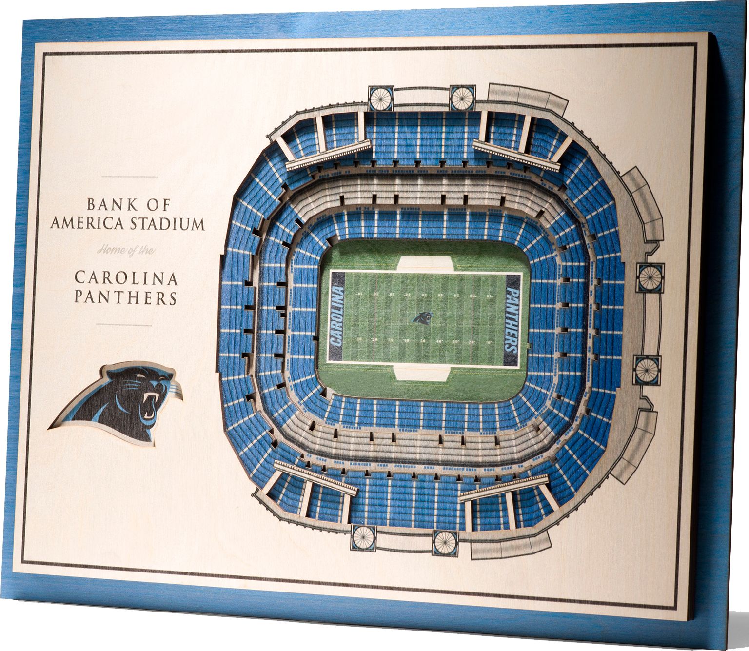 YouTheFan Carolina Panthers 5-Layer StadiumViews 3D Wall Art product image
