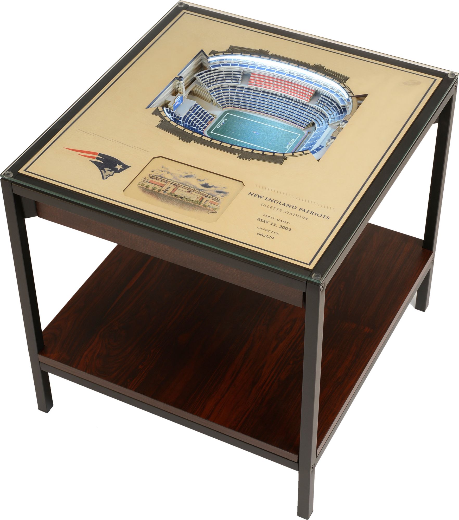 You The Fan New England Patriots 25-Layer StadiumViews Lighted End Table