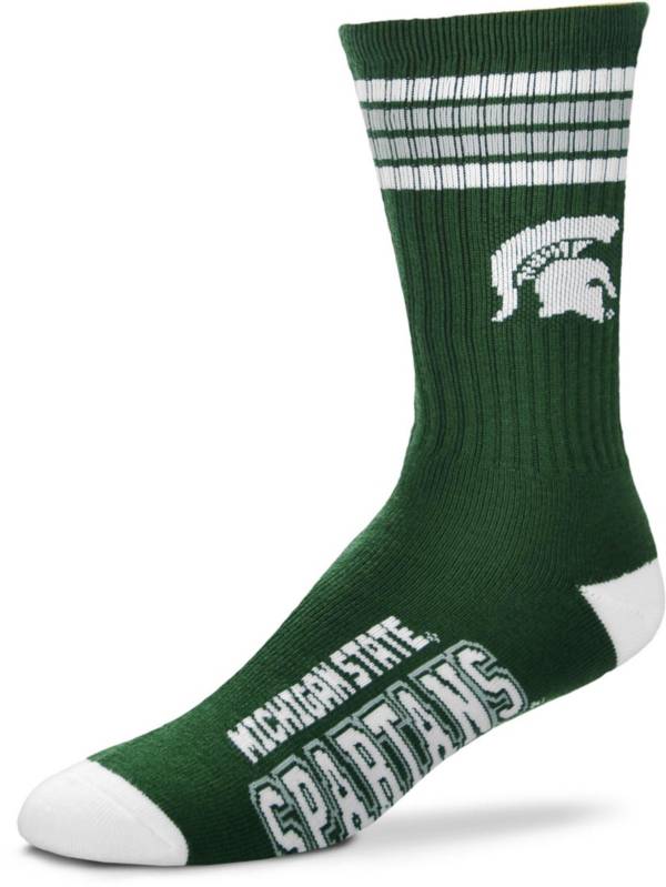 For Bare Feet Michigan State Spartans 4-Stripe Crew Socks product image