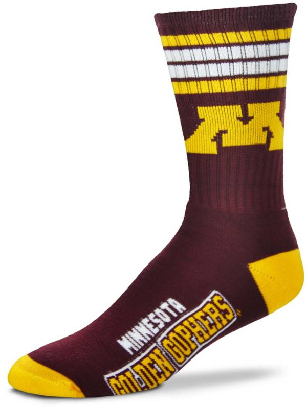 For Bare Feet Minnesota Golden Gophers 4-Stripe Crew Socks product image