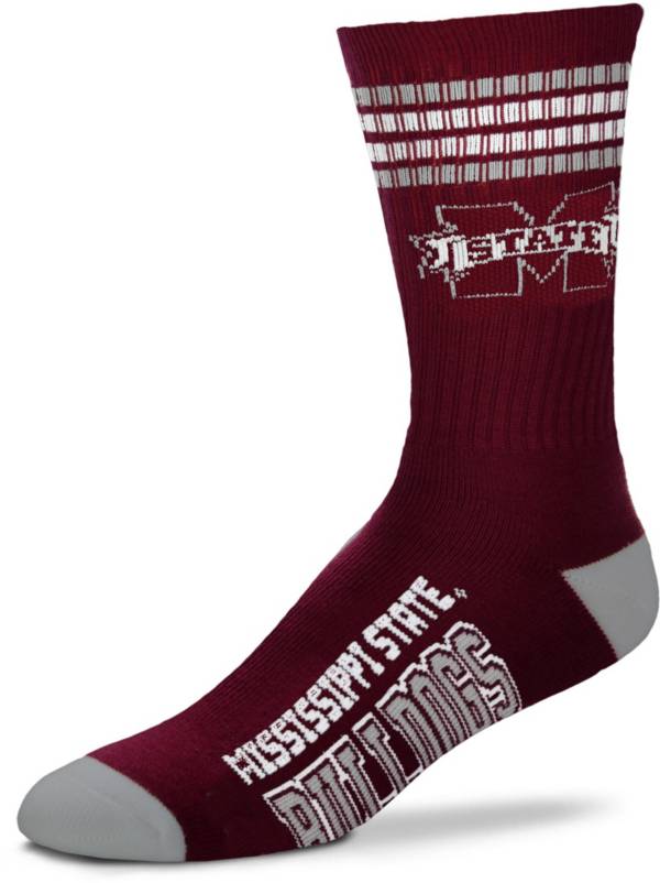 For Bare Feet Mississippi State Bulldogs 4-Stripe Crew Socks product image