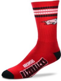 For Bare Feet Arkansas Razorbacks 4-Stripe Crew Socks | Dick's Sporting ...