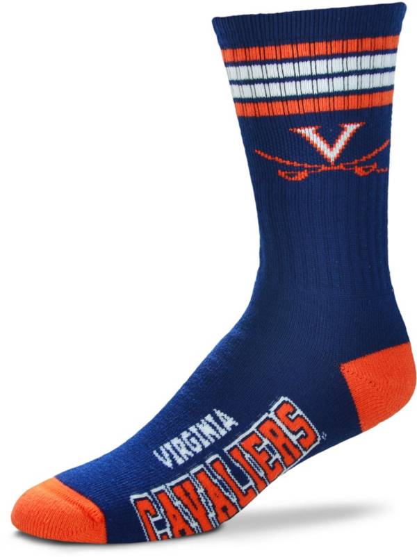 For Bare Feet Virginia Cavaliers 4-Stripe Deuce Crew Socks product image
