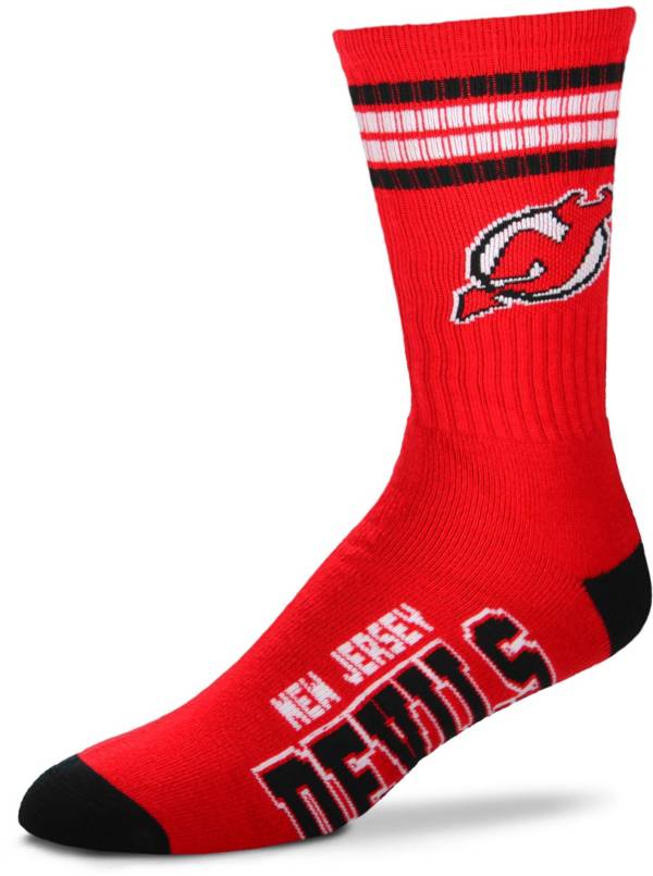 For Bare Feet New Jersey Devils 4-Stripe Deuce Crew Socks | Dick's ...