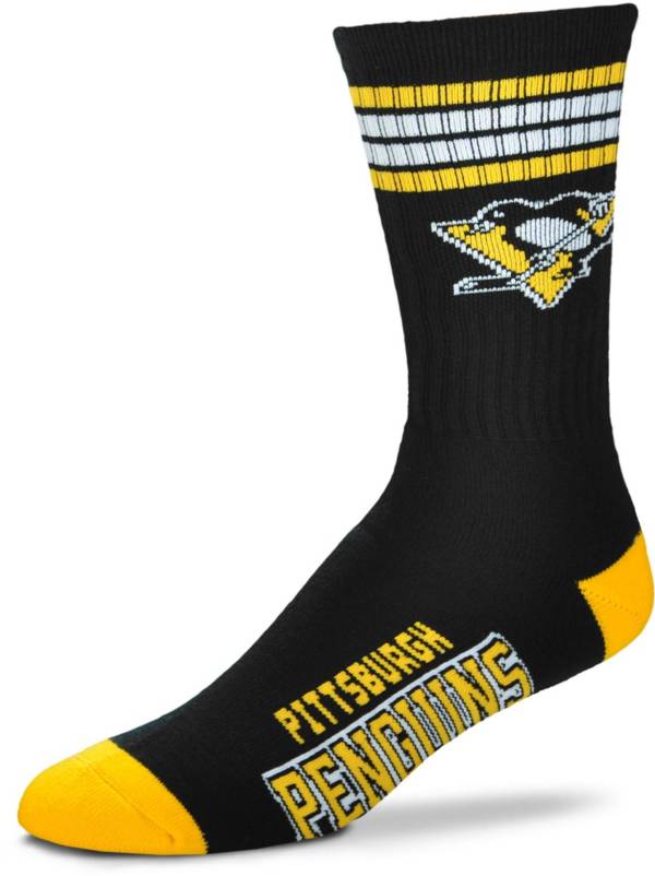 For Bare Feet Pittsburgh Penguins 4-Stripe Deuce Crew Socks product image