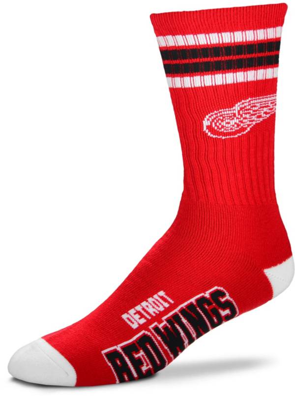 For Bare Feet Detroit Red Wings 4-Stripe Deuce Crew Socks | Dick's ...