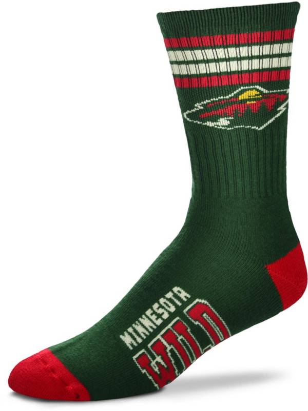 For Bare Feet Minnesota Wild 4-Stripe Deuce Crew Socks product image