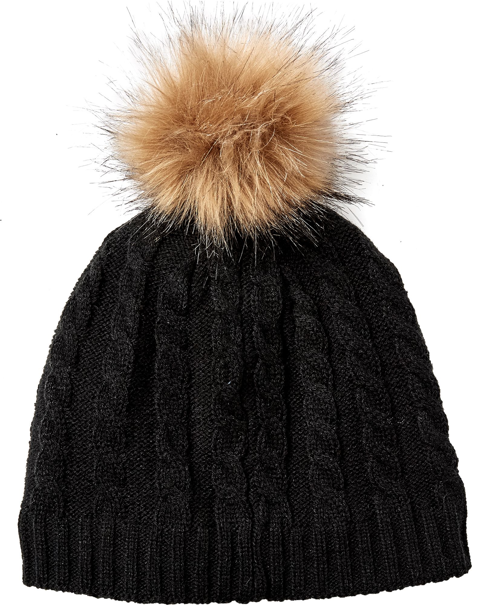 the north face women's triple cable fur pom beanie