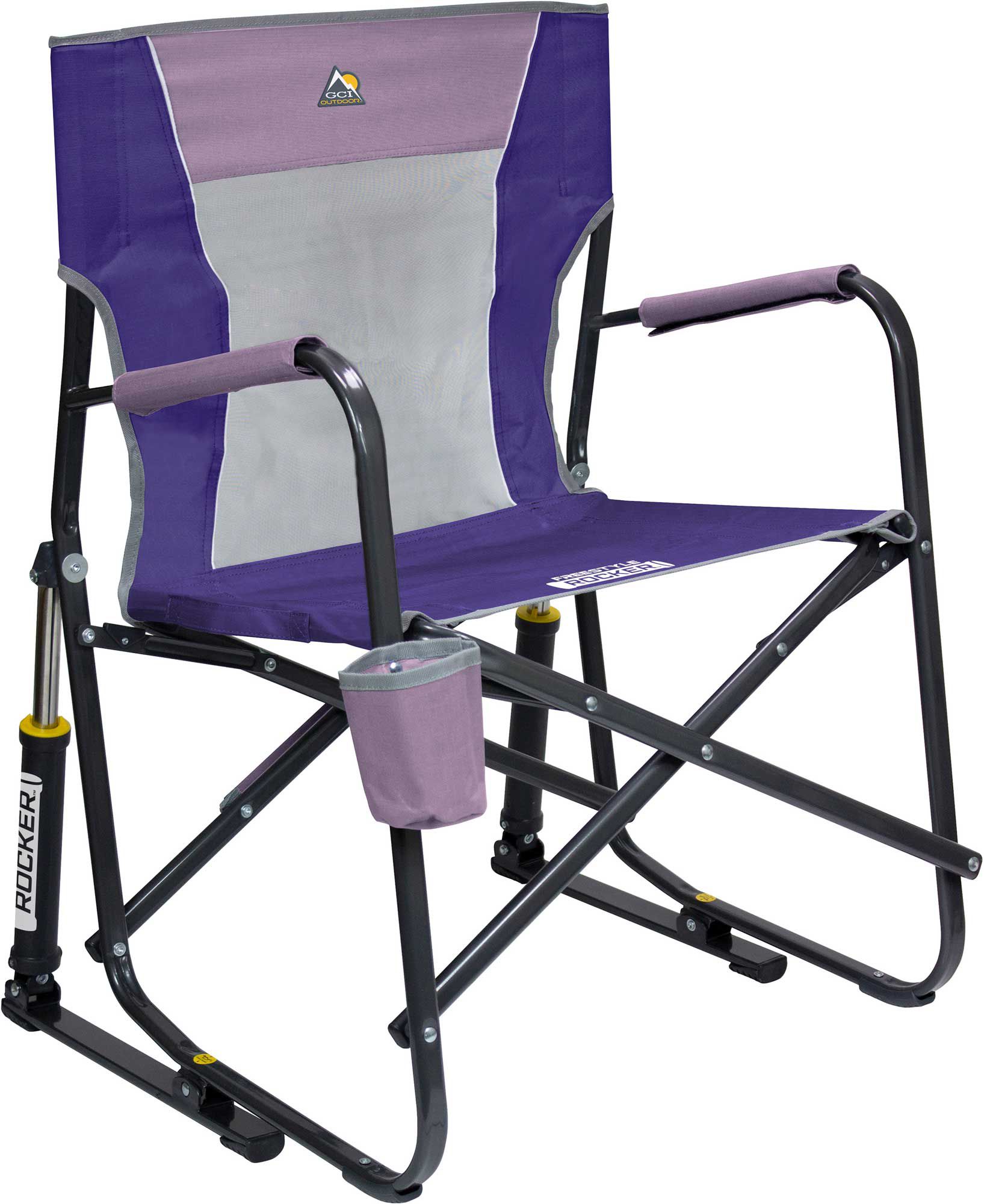 GCI Outdoor Freestyle Rocker Mesh Chair Folding Portable Camping Cup Holder NEW