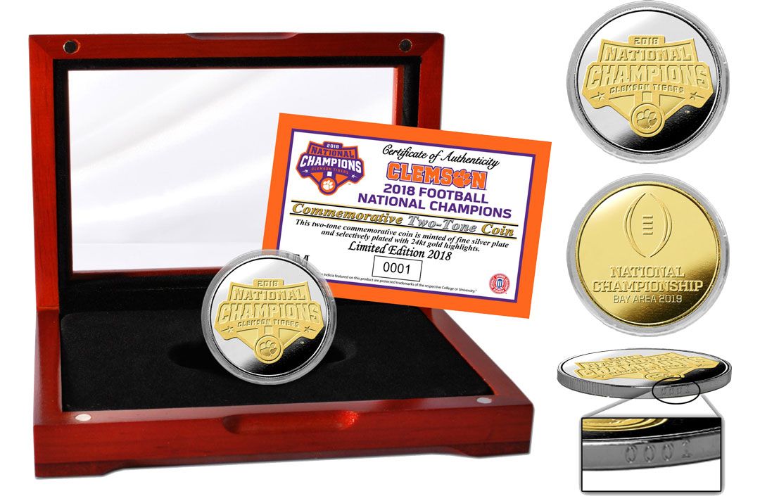 Highland Mint 2018 National Champions Clemson Tigers Two Tone Mint Coin