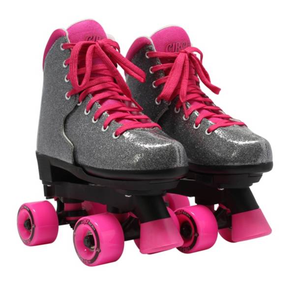 Circle Society Girls' Bling Sizzling Pink Quad Roller Skates