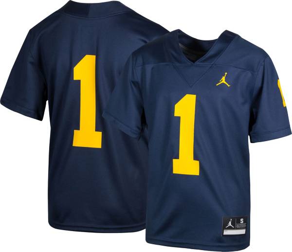 Jordan Boys' Michigan Wolverines #1 Blue Game Football Jersey product image