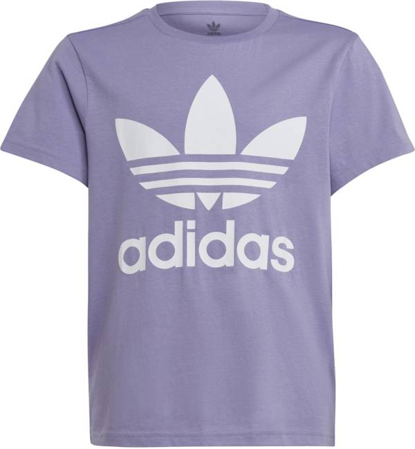 white and purple adidas shirt