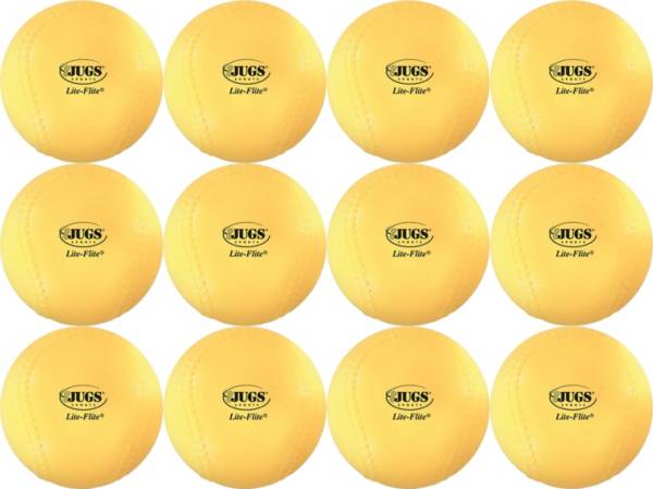 Jugs Lite-Flite Pitching Machine Baseballs – 12 Pack