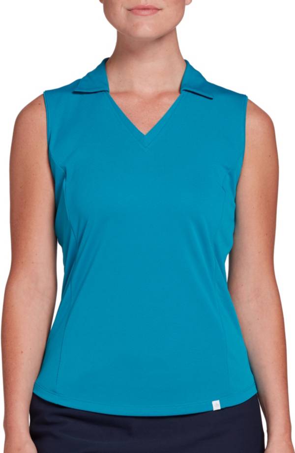 Lady Hagen Women's Solid Sleeveless Golf Polo