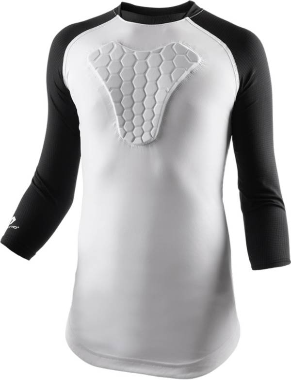 New McDavid Compression Shirt With Heart Protection,YL, Gray/Navy
