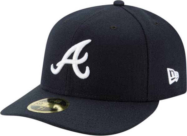 New Era Men's Atlanta Braves 59Fifty Road Navy Low Crown Fitted Hat