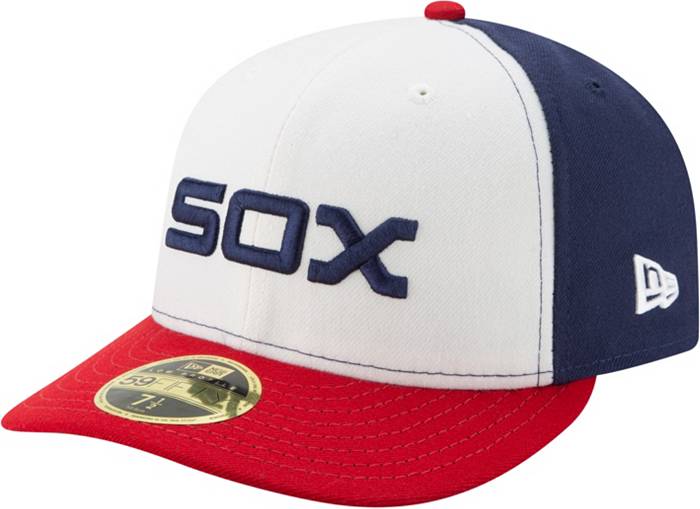 New Era Men's Chicago Sox Cooperstown 59FIFTY Retro Fitted Hat - White & Navy - 7 1/8 Each