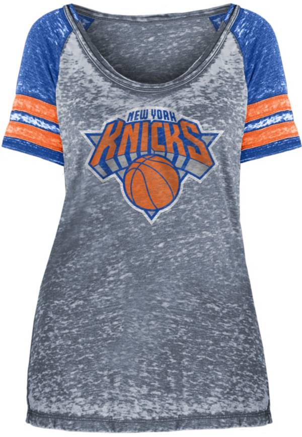 New Era Women's New York Knicks Burnout Scoop Neck T-Shirt