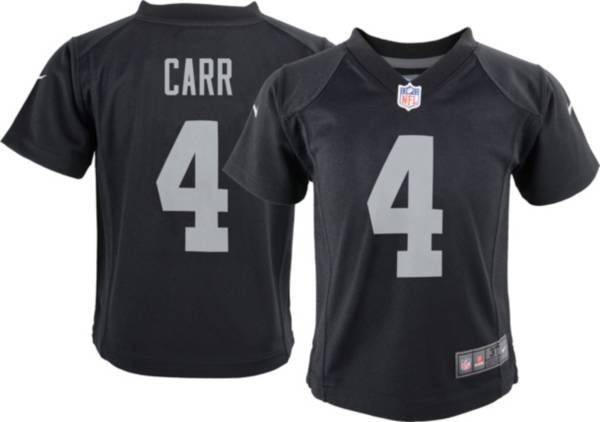 Nike Boys' Las Vegas Raiders Derek Carr #4 Black Game Jersey